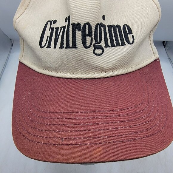 Civil Regime Rebel Youth Baseball Hat Cap Beige Red Adjustable Casual Outdoors - Picture 9 of 9